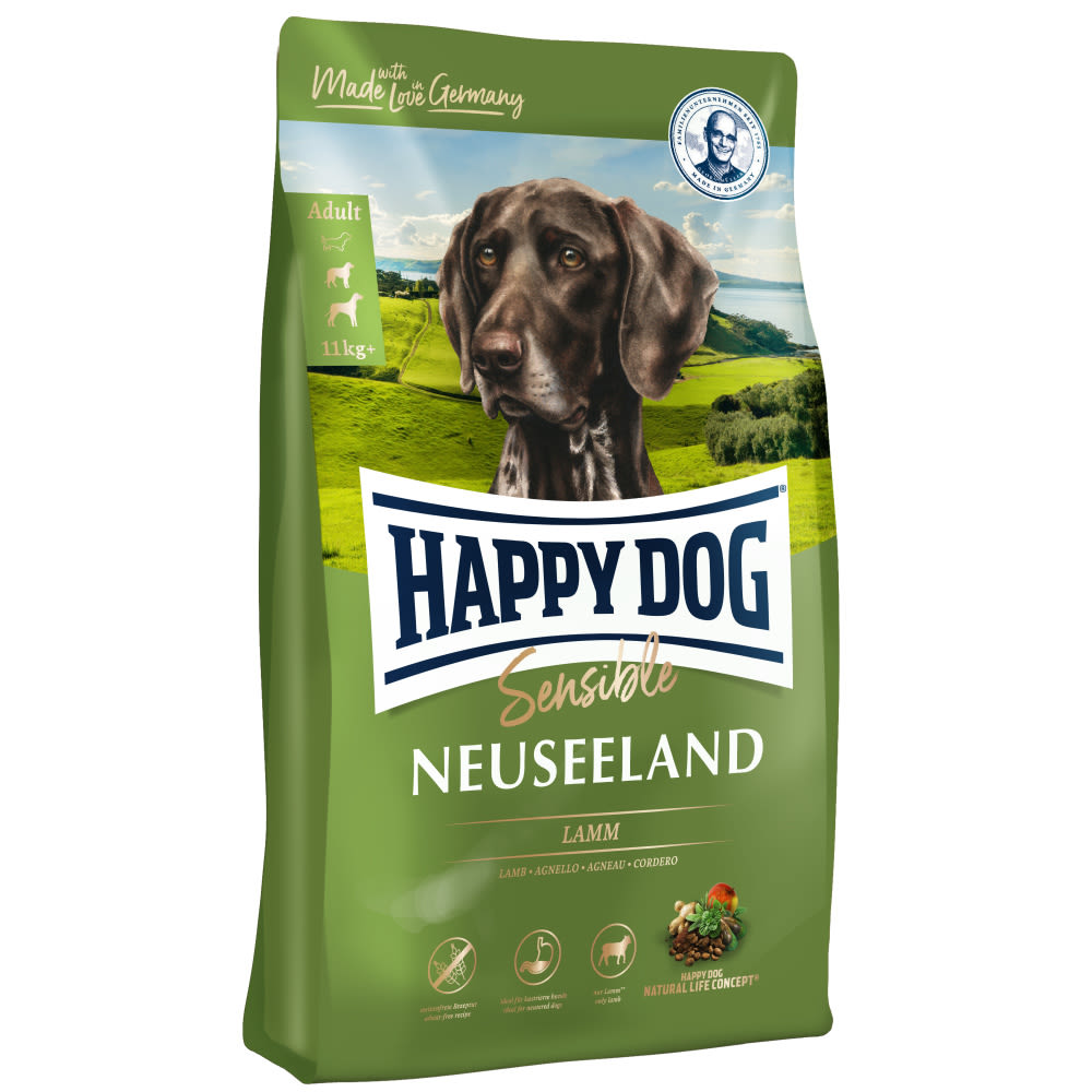 Обзор Happy Dog Supreme Sensible Neuseeland: корм с ягнёнком и рисом для чувствительных собак средних и крупных пород — плюсы и минусы