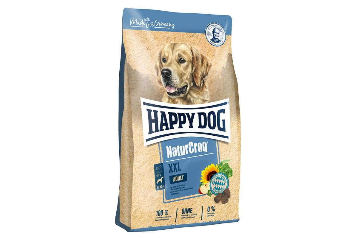 Обзор Happy Dog NaturCroq XXL: корм для собак крупных и гигантских пород — состав, плюсы и минусы