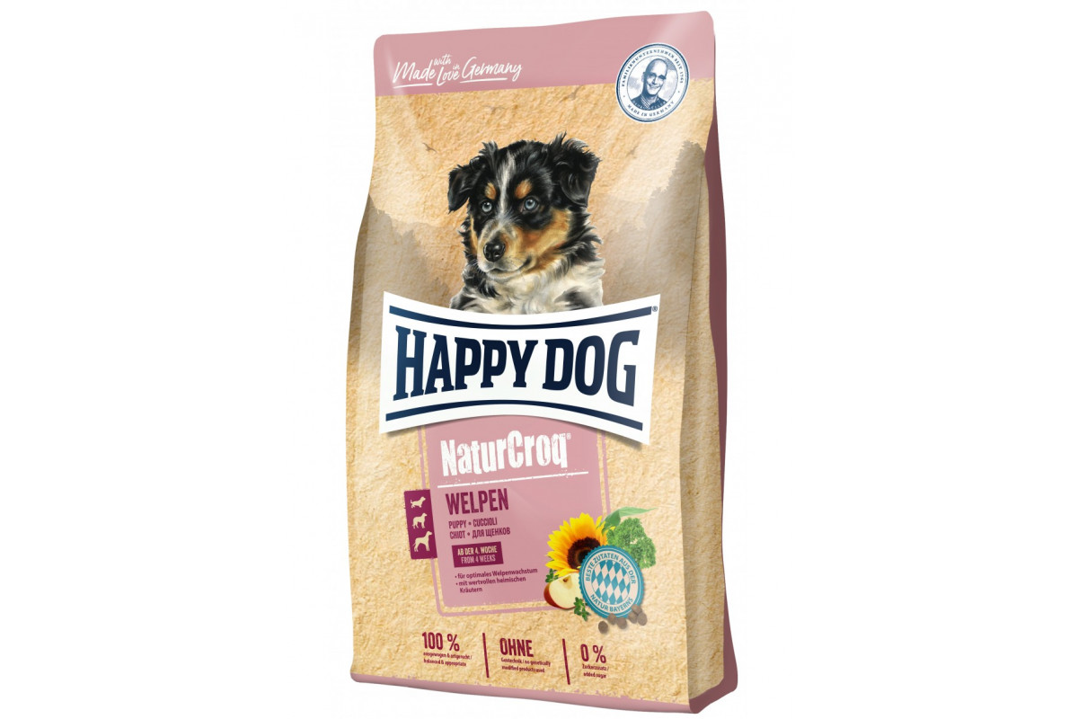 Обзор Happy Dog Welpen NaturCroq: сухой корм для щенков всех пород от 4 недель до 6 месяцев — плюсы и минусы