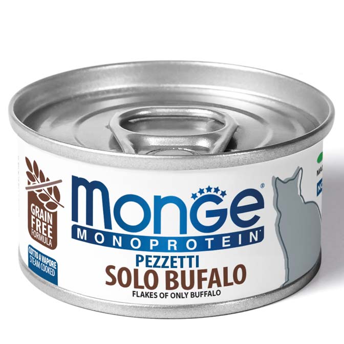 Обзор MONGE Cat Monoprotein с буйволом: монопротеиновый паштет для кошек — состав, плюсы и минусы