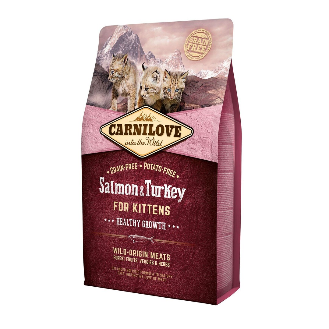 Обзор Carnilove Cat Salmon & Turkey Kitten: беззерновой корм для котят с лососем — состав, плюсы и минусы