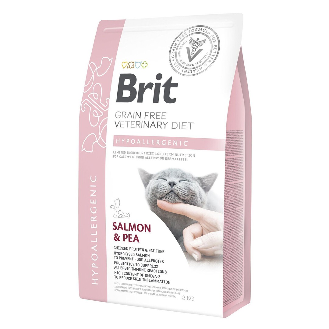 Обзор Brit Veterinary Diet Hypoallergenic Cat: лечебный корм с гидролизатом лосося при пищевой аллергии у кошек — плюсы и минусы