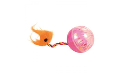 Игрушка для кошек Trixie Мяч с погремушкой и хвостом d=4 см, набор 2 шт (пластик, цвета в ассортименте)