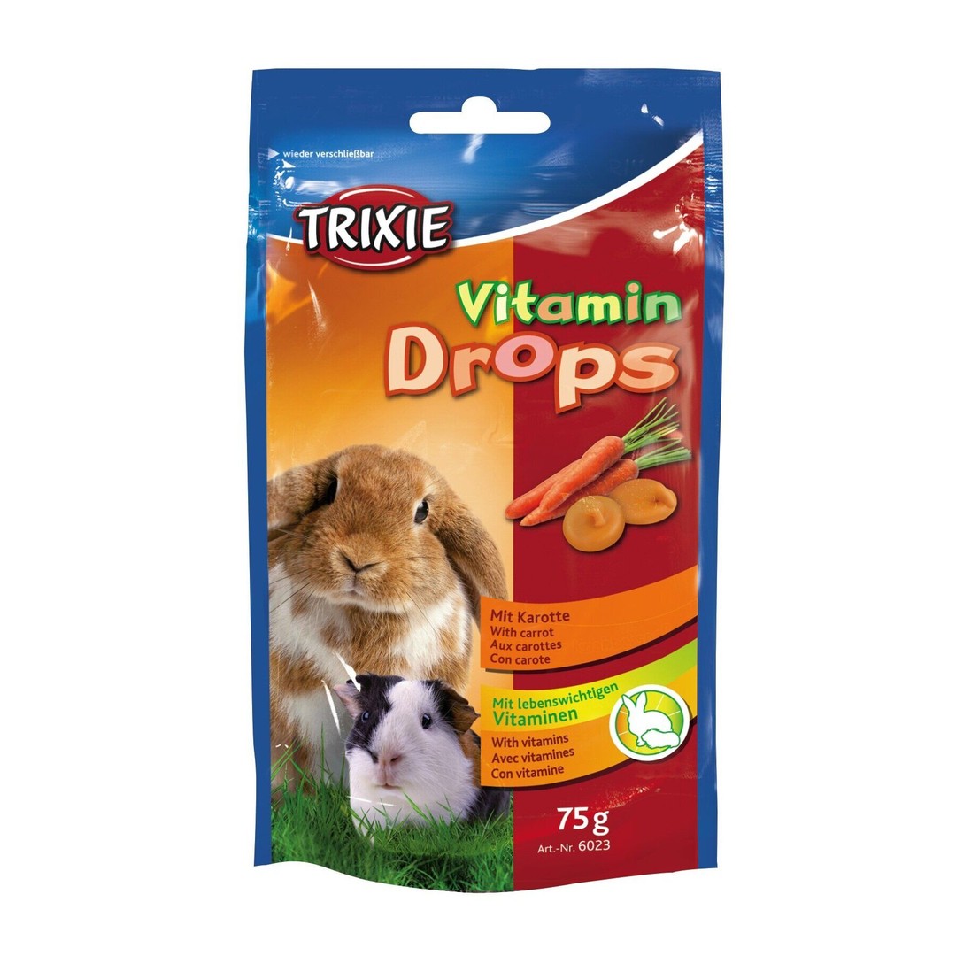 Обзор Trixie Vitamin Drops с морковью 75 г: дропсы для кроликов и морских свинок — честно о составе