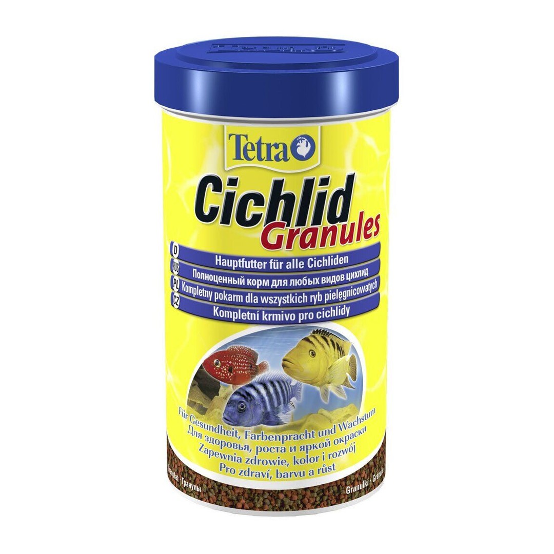 Обзор Tetra Cichlid Granules 500 мл: гранулы для средних цихлид — состав, плюсы и минусы