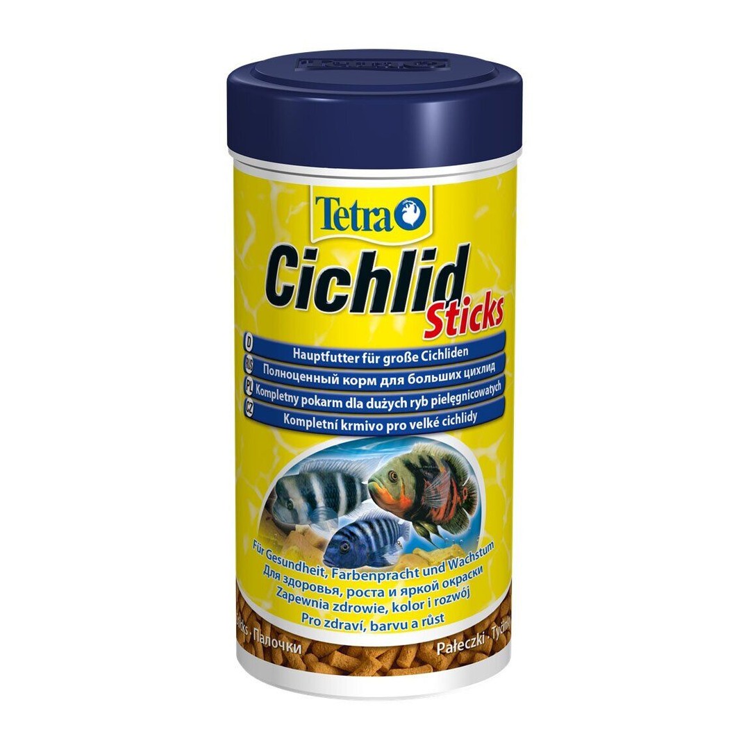 Обзор Tetra Cichlid Sticks 1 л: плавающие палочки — основной корм для цихлид и крупных рыб — плюсы и минусы