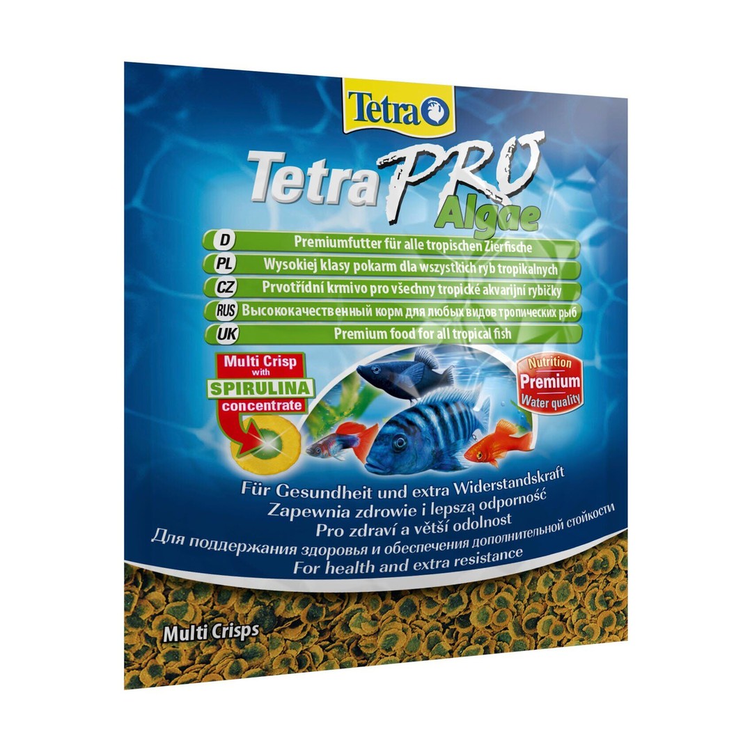 Обзор TetraPro Algae 12 г: корм-чипсы со спирулиной для растительноядных рыб — плюсы и минусы