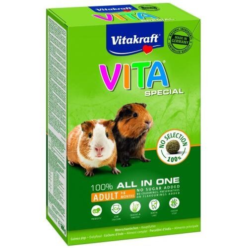 Обзор Vitakraft VITA Special: гранулированный корм для морских свинок — состав, витамин C, плюсы и минусы