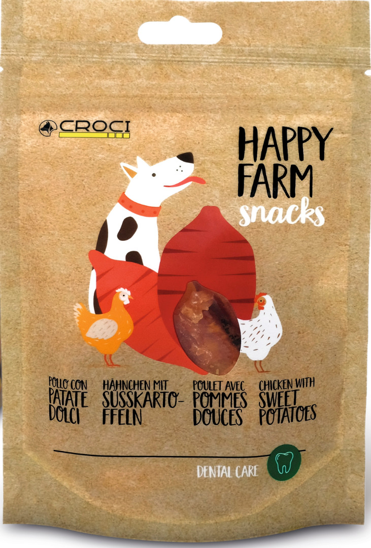 Обзор Croci HAPPY FARM батат с курицей 80 г: мясное лакомство для собак — плюсы и минусы
