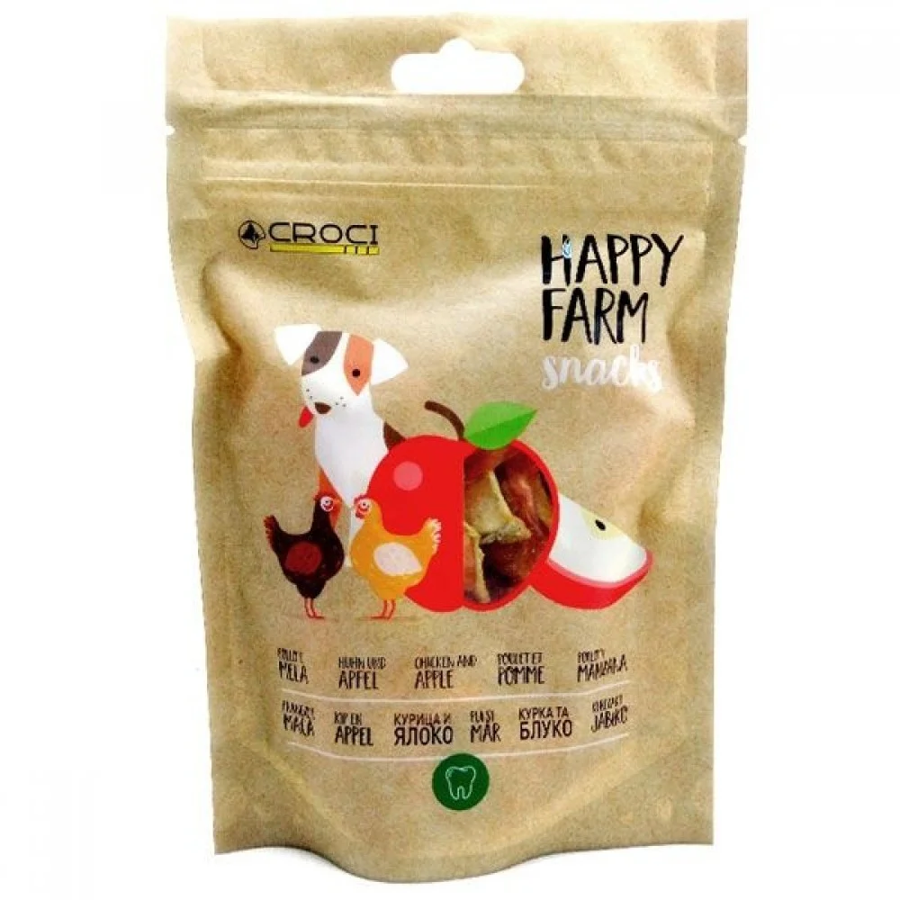 Ласощі м ясні HAPPY FARM, курча з яблуком, 80гр, 12пач уп (ціна за 1 пач)