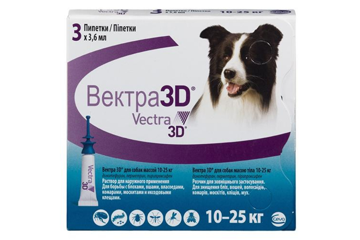 Обзор Vectra 3D (Вектра 3Д): капли от клещей, блох и комаров для собак — состав, применение, плюсы и минусы
