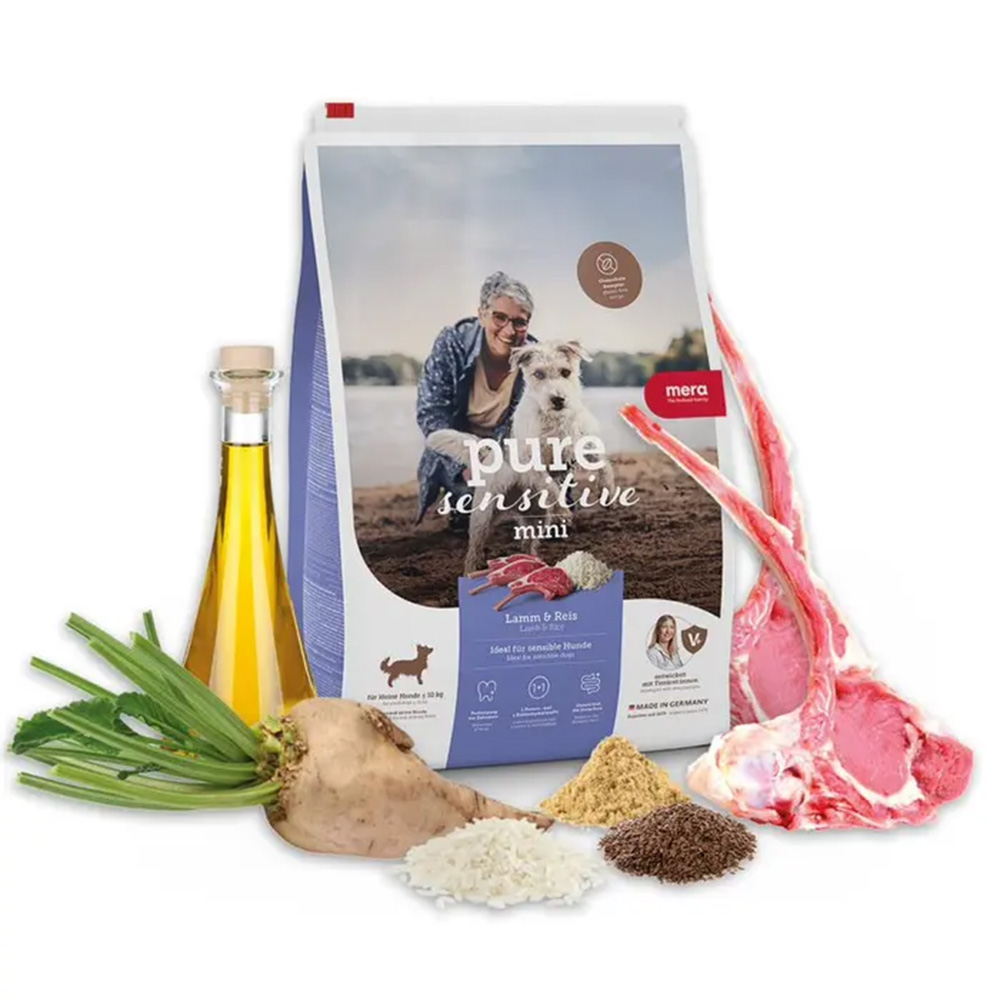 Обзор MERA pure sensitive Mini Adult Lamb & Rice: корм с ягнёнком и рисом для мелких собак с чувствительным пищеварением — плюсы и минусы