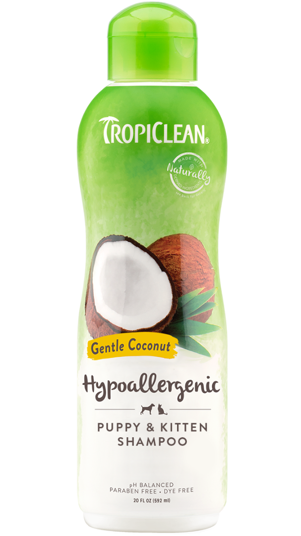Обзор TropiClean Hypoallergenic Gentle Coconut Puppy & Kitten 355 мл: шампунь для щенков и котят — плюсы и минусы