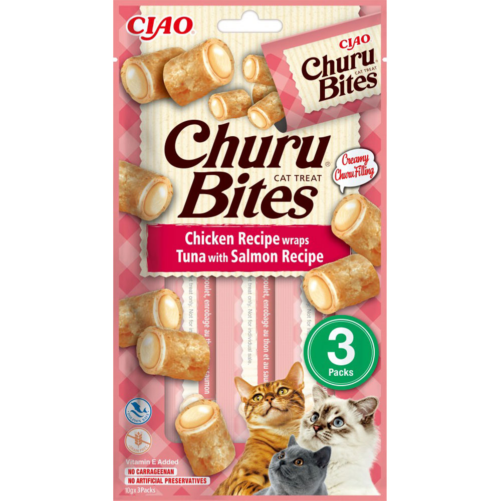 Обзор INABA Churu Bites курица, тунец и лосось 30 г: мягкие подушечки для кошек — плюсы и минусы