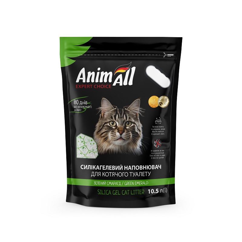 Обзор AnimAll Green Emerald 10,5 л: силикагелевый наполнитель «Кристаллы изумруда» без аромата — плюсы и минусы