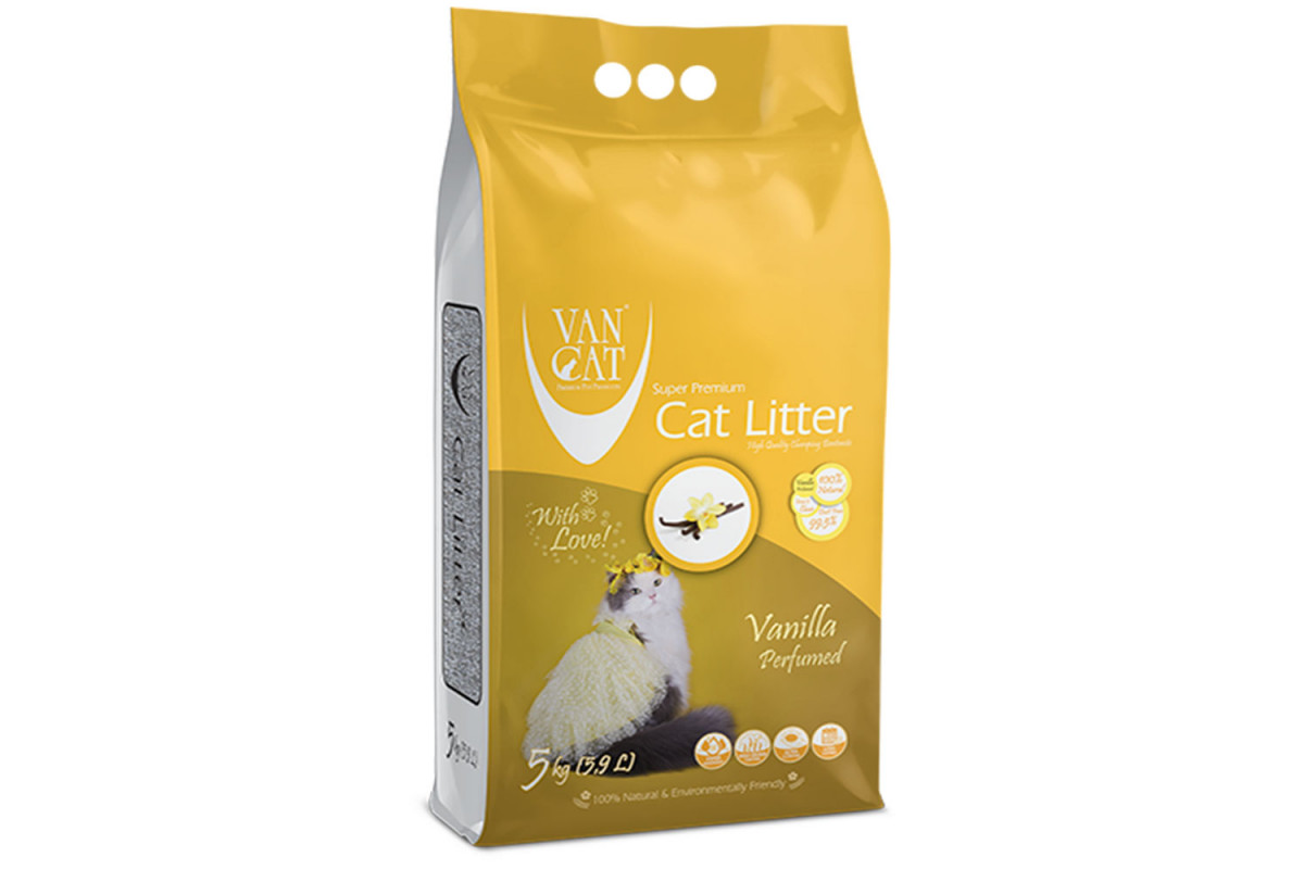 Обзор Van Cat Vanilla 5 кг: белый комкующийся бентонитовый наполнитель с ароматом ванили — плюсы и минусы