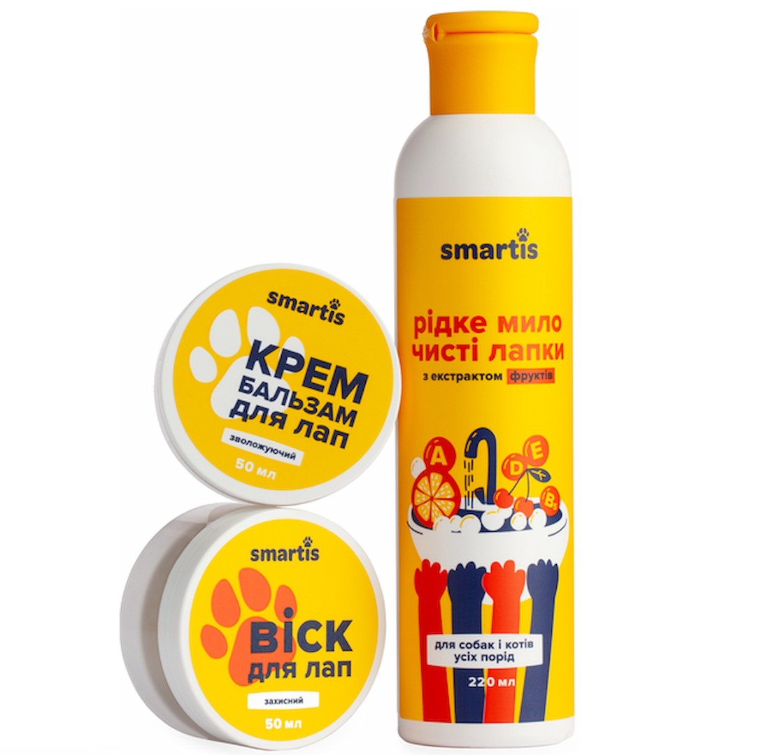 ΠΠ±Π·ΠΎΡ Π½Π°Π±ΠΎΡΠ° Smartis Π΄Π»Ρ Π»Π°ΠΏ: Π±Π°Π»ΡΠ·Π°ΠΌ, Π·Π°ΡΠΈΡΠ½ΡΠΉ Π²ΠΎΡΠΊ ΠΈ ΠΌΡΠ»ΠΎ Π΄Π»Ρ Π»Π°ΠΏ ΡΠΎΠ±Π°ΠΊ β ΠΊΠ°ΠΊ ΠΏΠΎΠ»ΡΠ·ΠΎΠ²Π°ΡΡΡΡ, ΠΏΠ»ΡΡΡ ΠΈ ΠΌΠΈΠ½ΡΡΡ