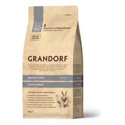 Grandorf Cat Sterilized Rabbit & Turkey Dry Food for Neutered Cats, 8 kg