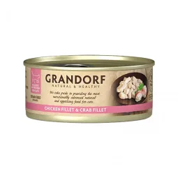 Grandorf Wet Food for Cats Chicken Breast with Crab, 70 g