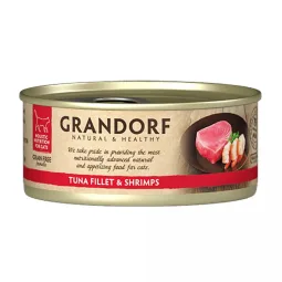 Grandorf Wet Cat Food, Tuna Fillet & Shrimps, 70 g