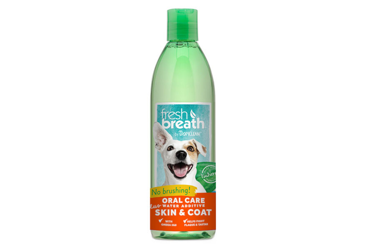 Обзор TropiClean Water Additive Skin & Coat 473 мл: добавка в воду для зубов и шерсти собак и кошек — плюсы и минусы