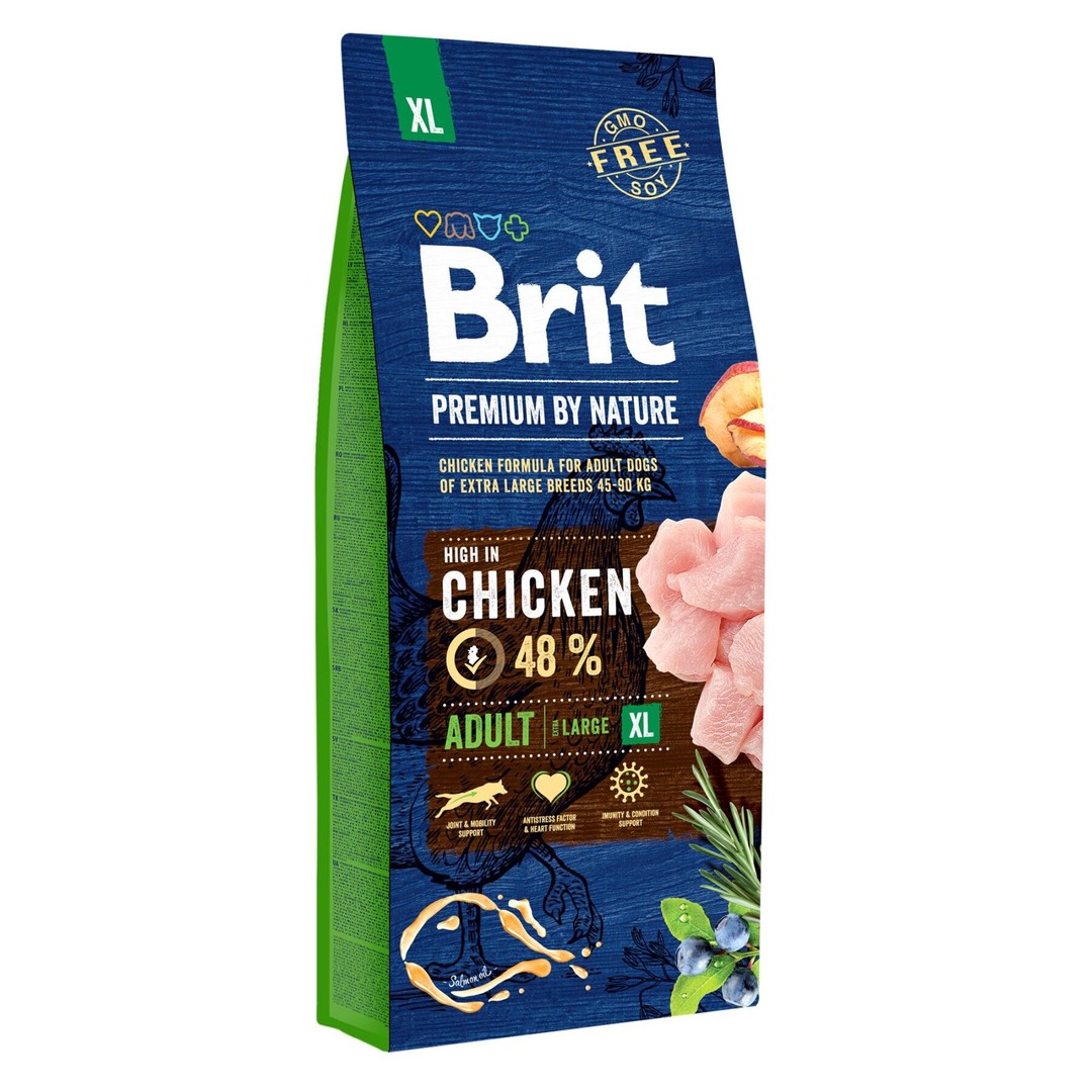 Обзор Brit Premium Adult XL: корм с курицей для собак гигантских пород 45–90 кг — плюсы и минусы
