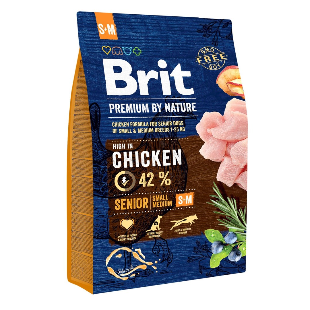 Обзор Brit Premium Senior S+M: корм для пожилых собак мелких и средних пород — состав, плюсы и минусы