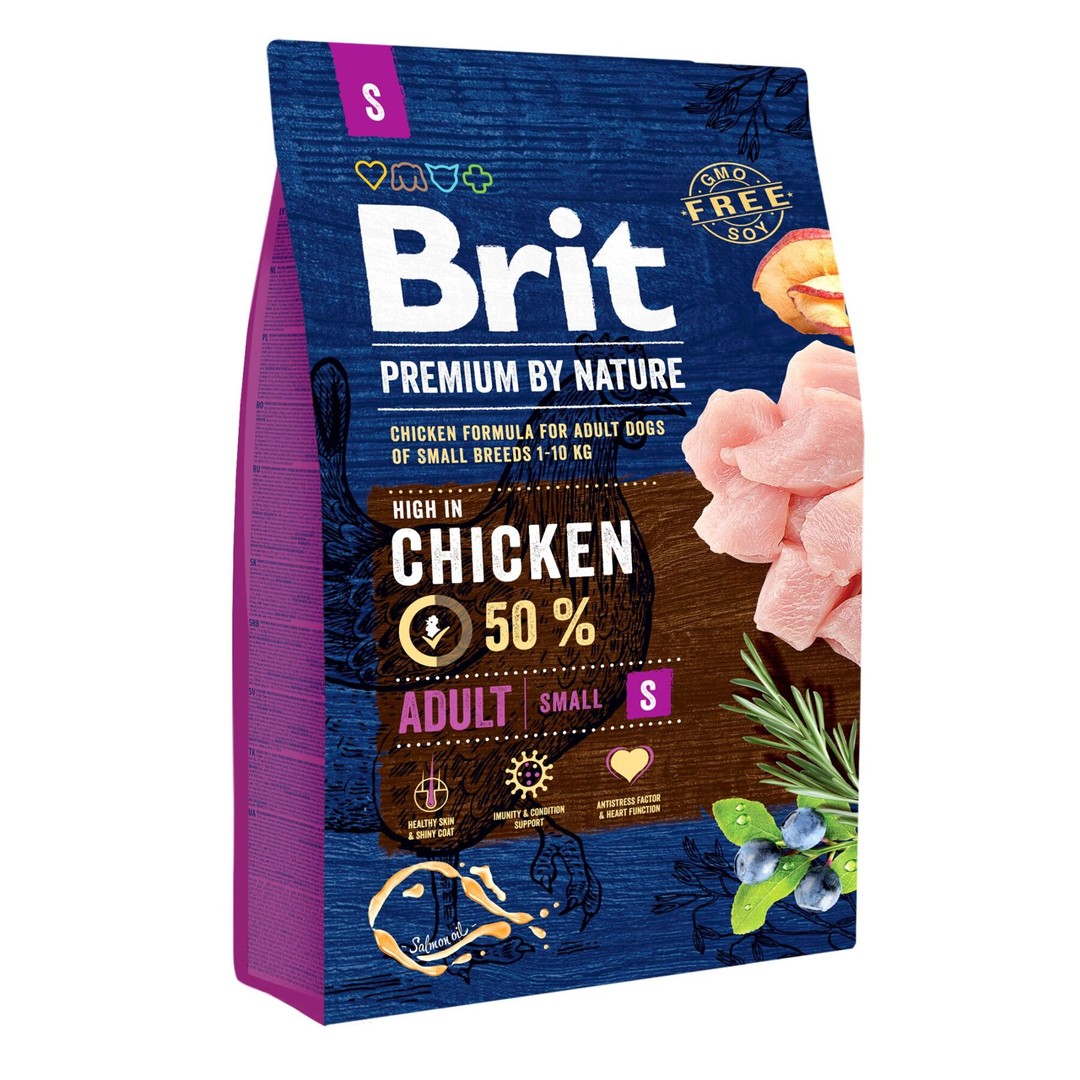 Обзор Brit Premium Adult S: корм с курицей для собак мелких пород 1–10 кг — состав, плюсы и минусы
