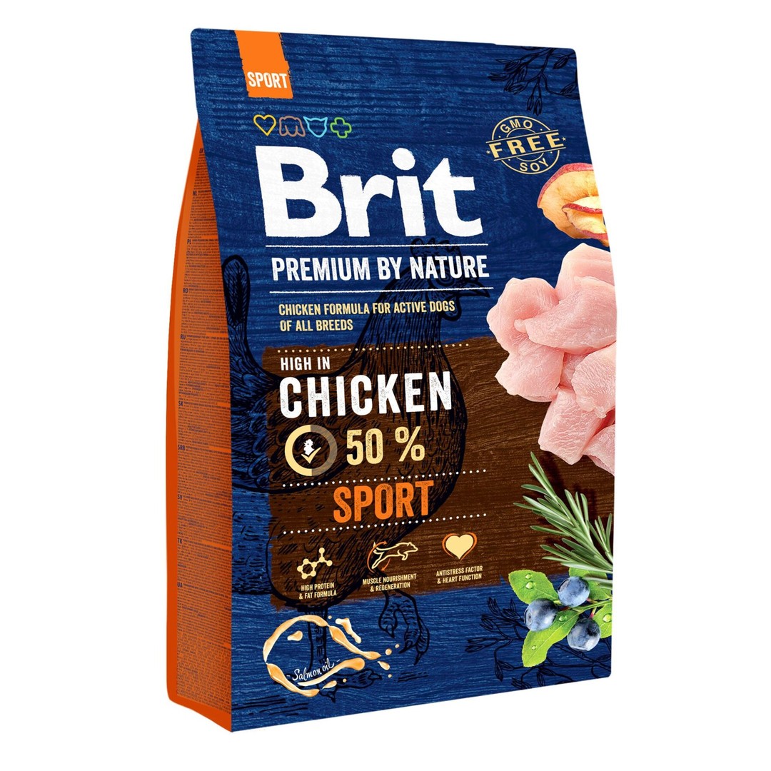 Обзор Brit Premium Sport: корм для активных и рабочих собак с курицей — состав, плюсы и минусы