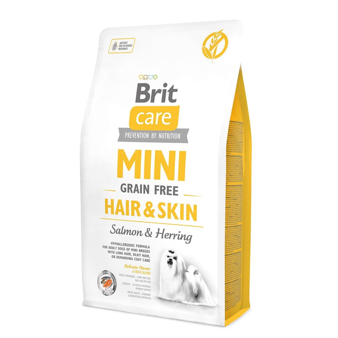 Обзор Brit Care Mini GF Hair & Skin: корм для мини-собак с длинной шерстью — лосось, сельдь, омега-3, плюсы и минусы