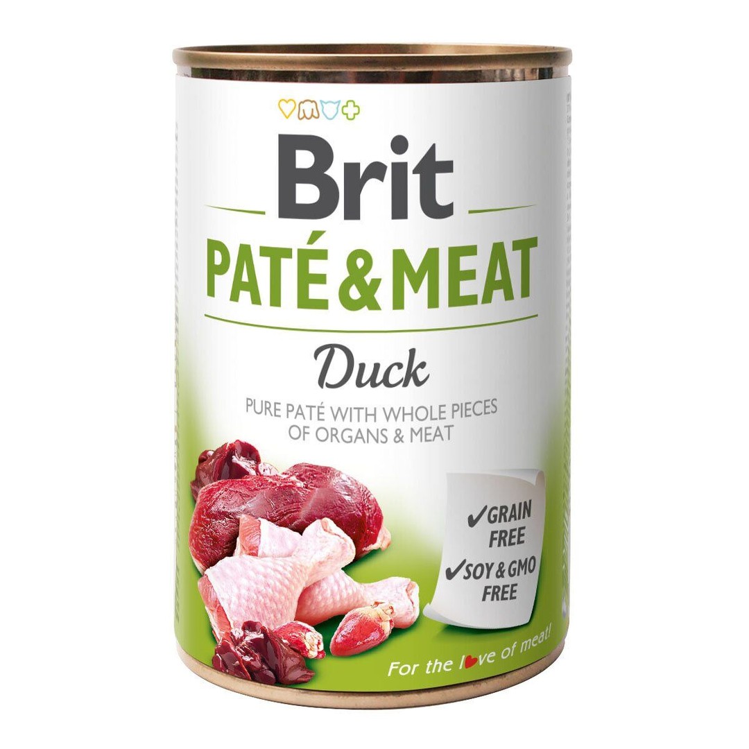 Обзор Brit Pate & Meat Duck 400 г: консервы для собак с уткой и курицей — плюсы и минусы