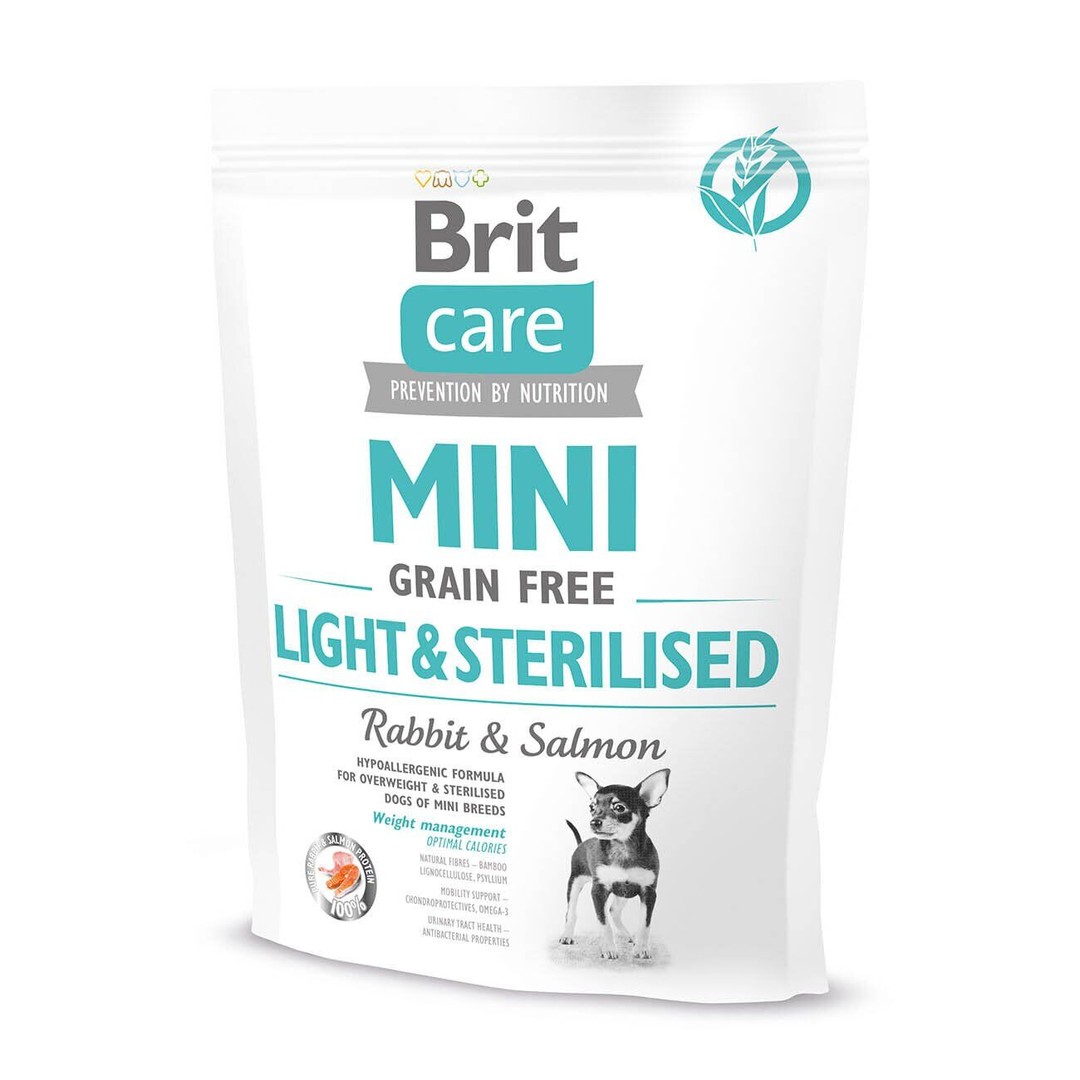 Обзор Brit Care Mini GF Light & Sterilised: корм для мини-собак с лишним весом и после стерилизации — состав, плюсы и минусы