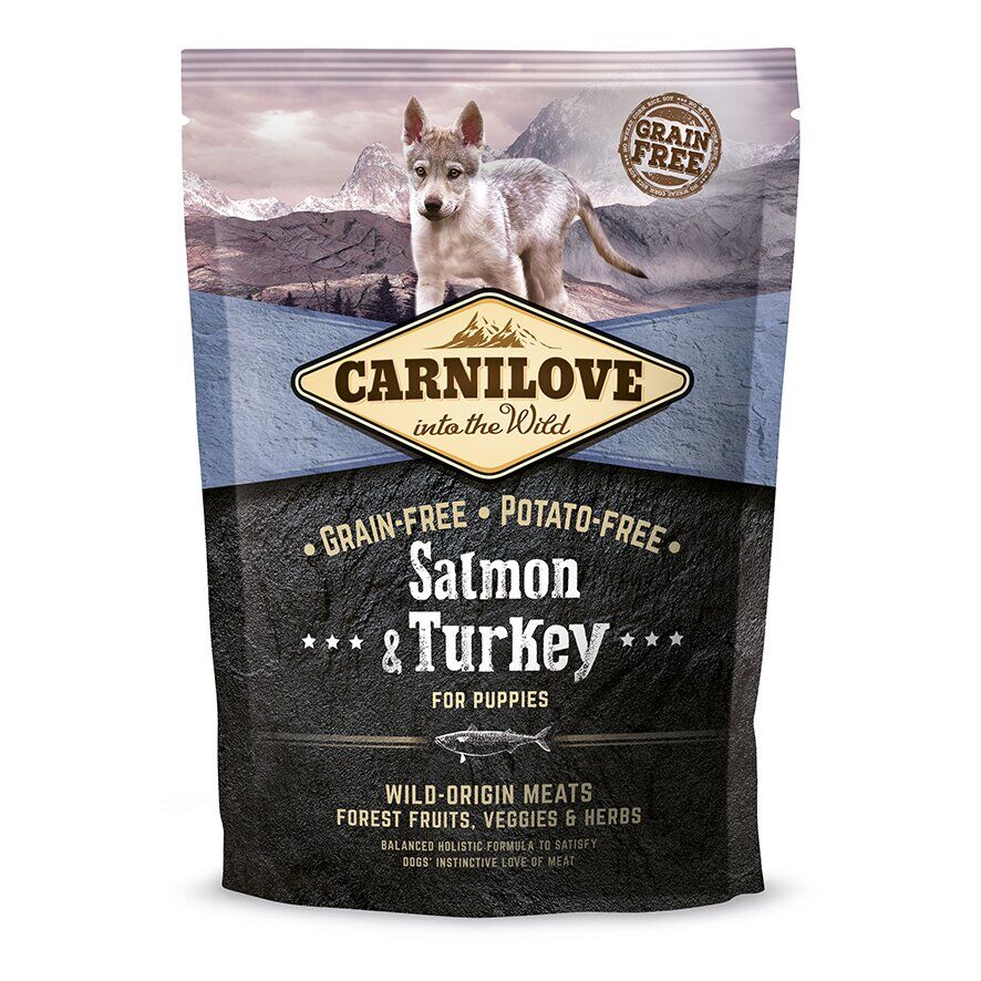Обзор Carnilove Puppy Salmon & Turkey: беззерновой корм для щенков всех пород — состав, плюсы и минусы