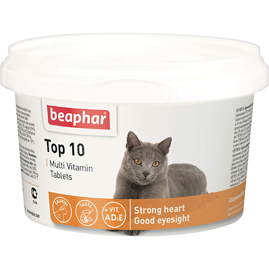 Обзор Beaphar Top 10 Cat: мультивитамины для кошек со вкусом креветок — состав, дозировка, плюсы и минусы