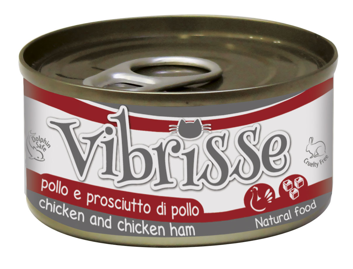 Обзор VIBRISSE курица с куриной ветчиной 70 г: консервы для кошек в собственном соку — плюсы и минусы