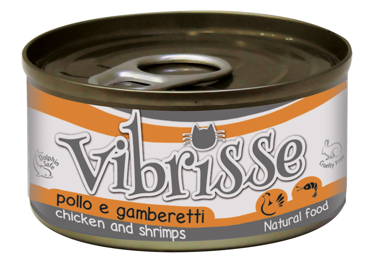 Обзор VIBRISSE курица с креветками 70 г: консервы для кошек в собственном соку — плюсы и минусы