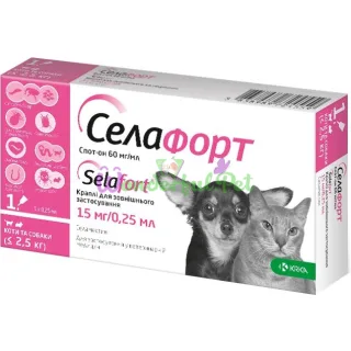 KRKA Selafort Cat Dog Селафорт 15 мг до 2.5 кг №1