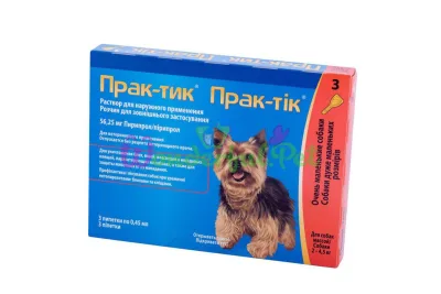 Капли Novartis Prac-tic для борьбы с насекомыми и иксодовыми клещами для мелких собак всех от 2 до 4.5 кг