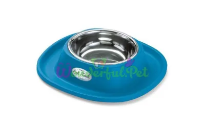 Миска металева Georplast Soft Touch з м'яким килимком для котів та собак 28 x 28 x 5.5 см