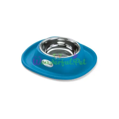 Миска металлическая Georplast Soft Touch с мягким ковриком для кошек и собак 28 x 28 x 5.5 см
