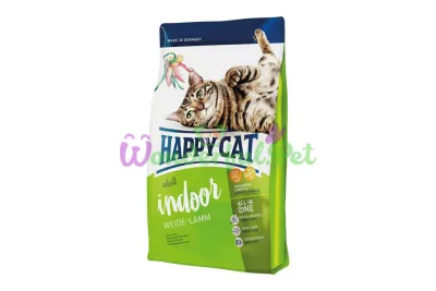 Сухой корм Happy Cat Supreme Indoor Weide Lamm при чувствительном пищеварении для взрослых кошек 10 кг