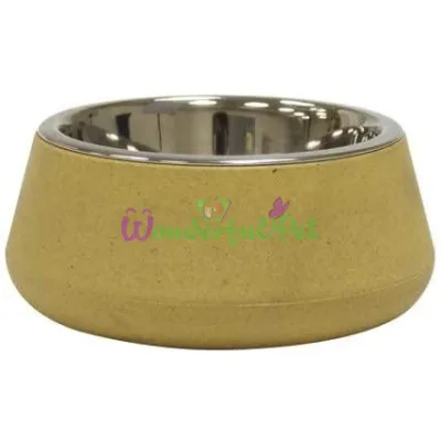 Миска CROCI Bamboo, бамбуковое волокно, нерж., жёлтая, 0,47 л, 14 см