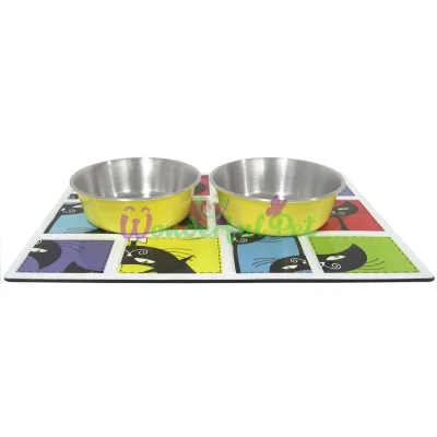 Миска CROCI Magnetic, набор из 2х мисок и магнитного коврика метал. глазурь, 0,24л, 11 см