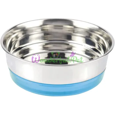 Миска CROCI Neon на гумци,голубой неон, нерж., 0,47л, 14см