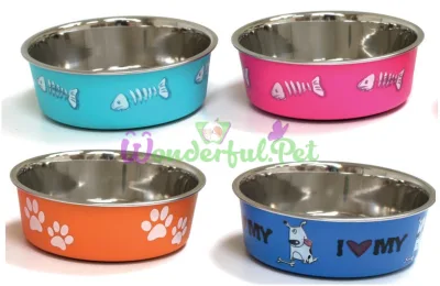 CROCI Roxy Glazed Print Bowl, Assorted, Stainless Steel, 0.45L, 14cm