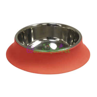 Миска CROCI SILICON, нержавейка, основа силикон, красная, 0,52л, 14 см