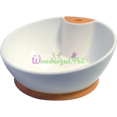 Миска CROCI Tongue, пластик, скошенная, прорезиненное дно, оранжевая, 0,4л, 16 см