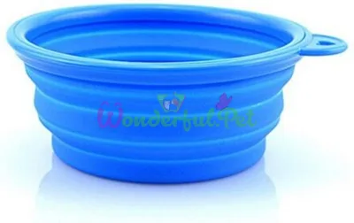CROCI Travelling Bowl, Silicone, Blue or Red, 1L, 18cm