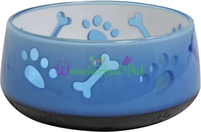 Миска CROCI Doggy, пластик, напівпрозора, прогумоване дно, блакитна, 0,3л, 10см