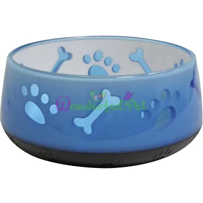 Миска CROCI Doggy, пластик, полупрозрачная, прорезиненное дно, голубая, 0,3 л, 10 см